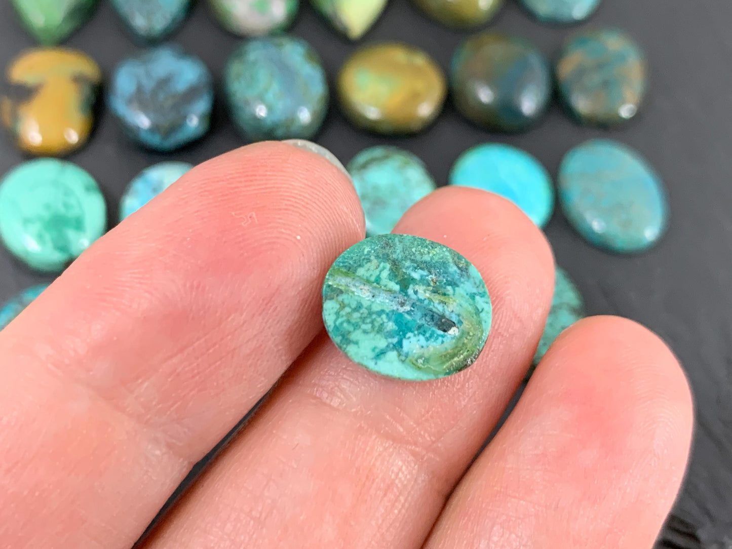 Tibetan Turquoise 12-15mm cabochon