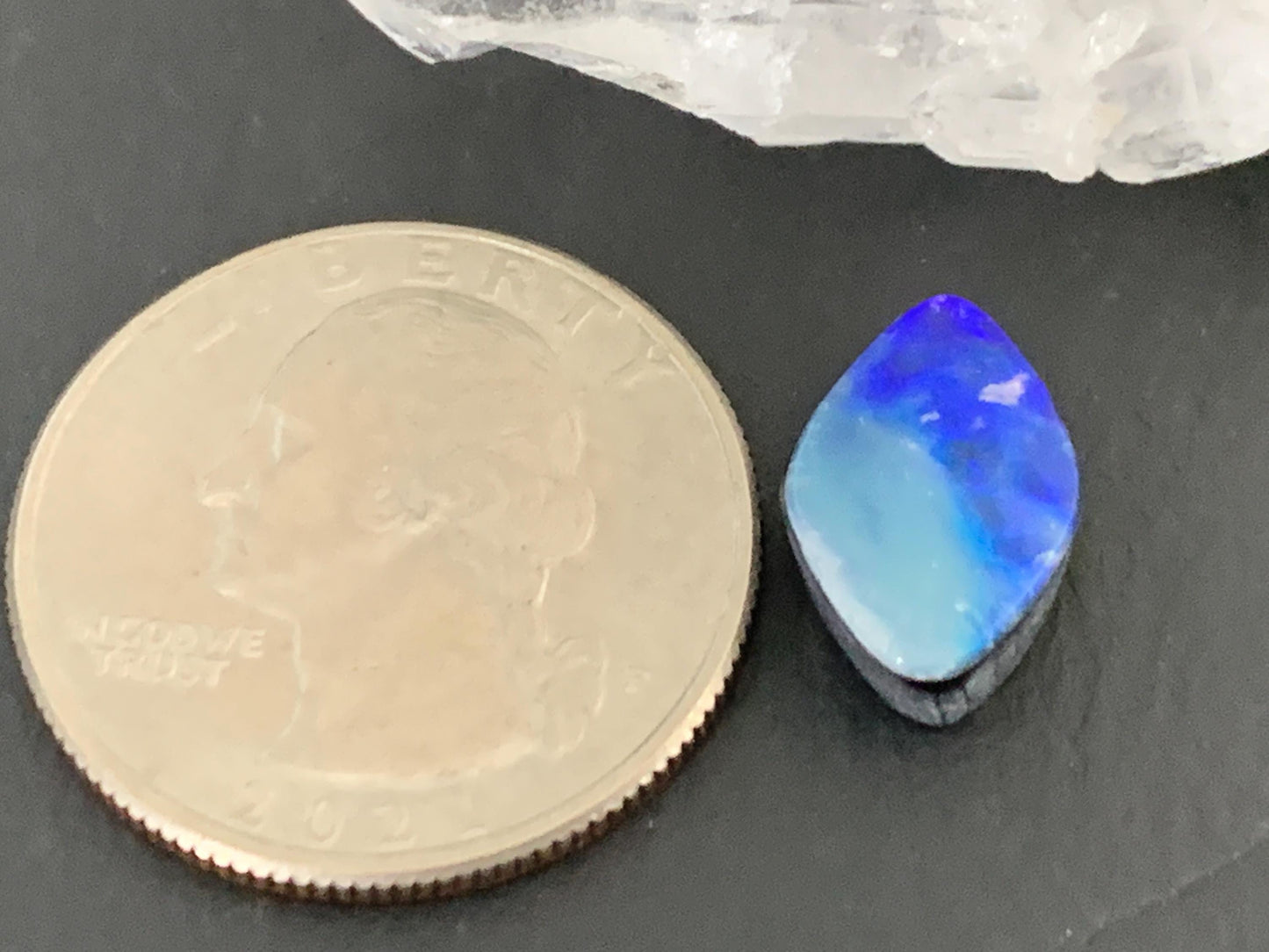 Australian Opal doublet 9x14x4mm cabochon