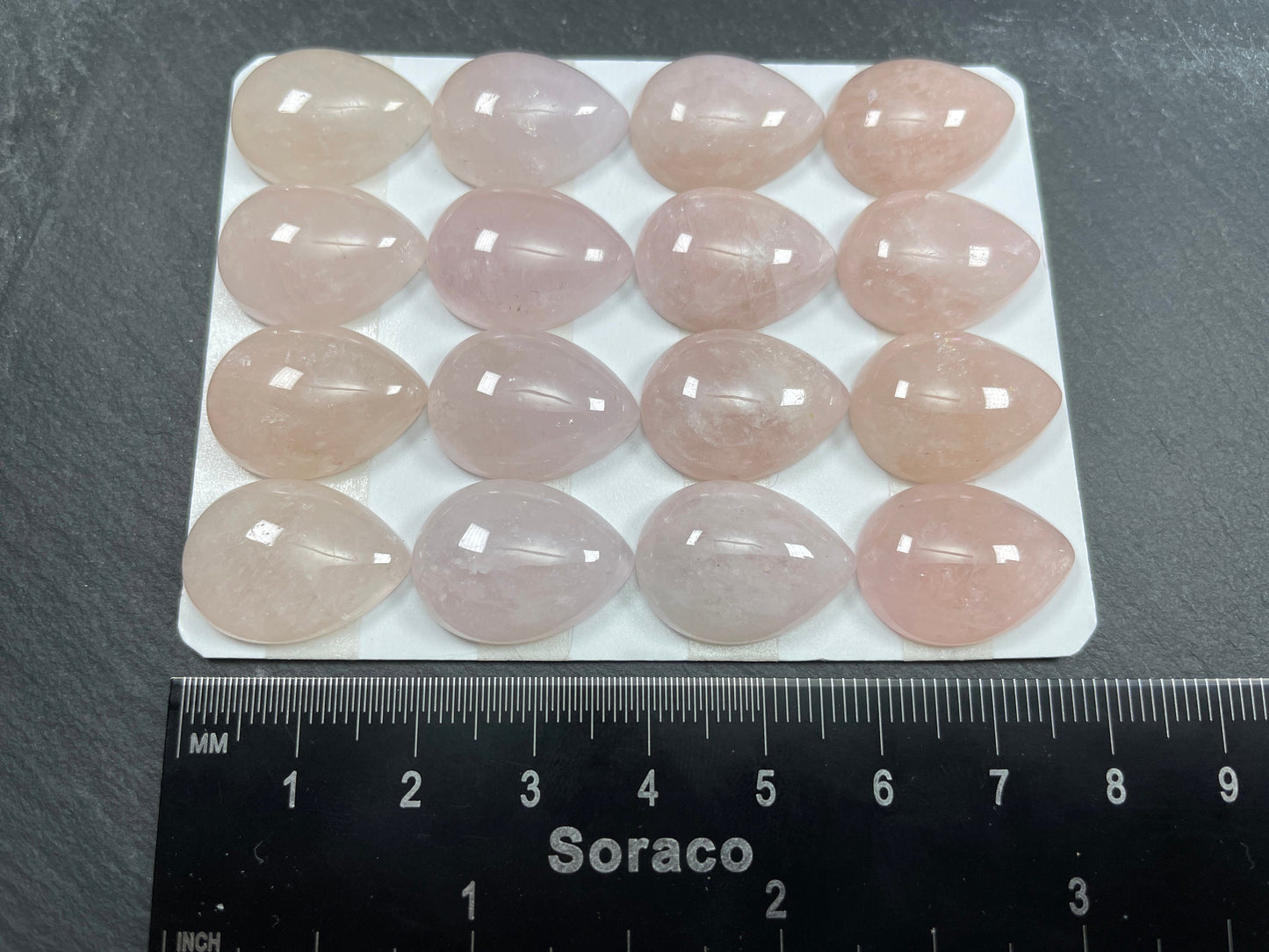 Morganite pear 15x20mm cabochon - Calibrated cabochons