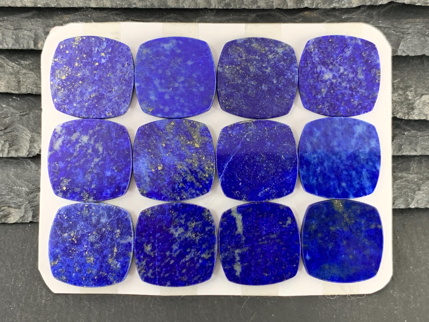 Flat Lapis Lazuli Cabochon - Natural Square Cushion 18x18mm Flat Calibrated Gem