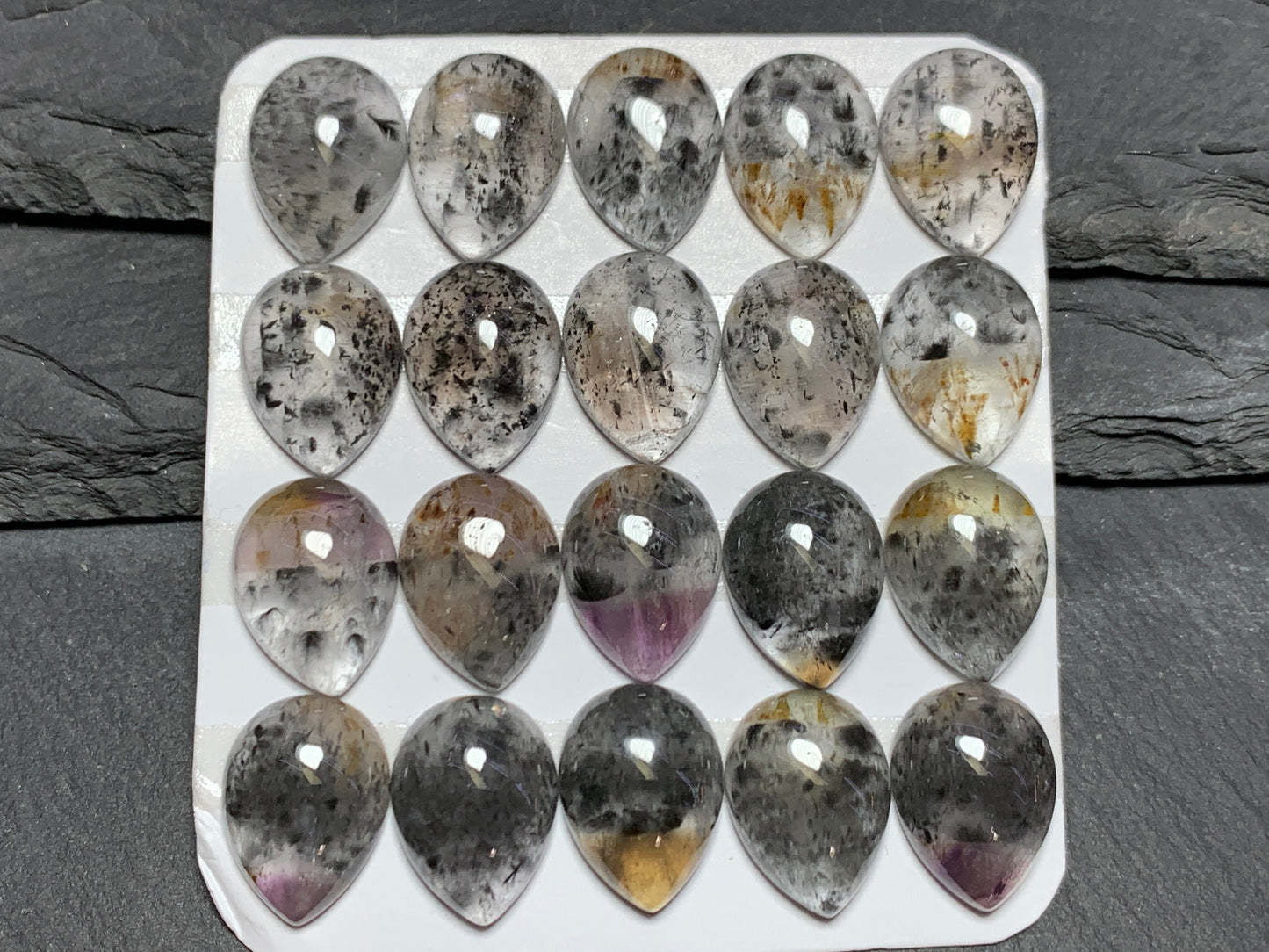 Super 7 pear 12x16mm cabochon - Calibrated cabochons