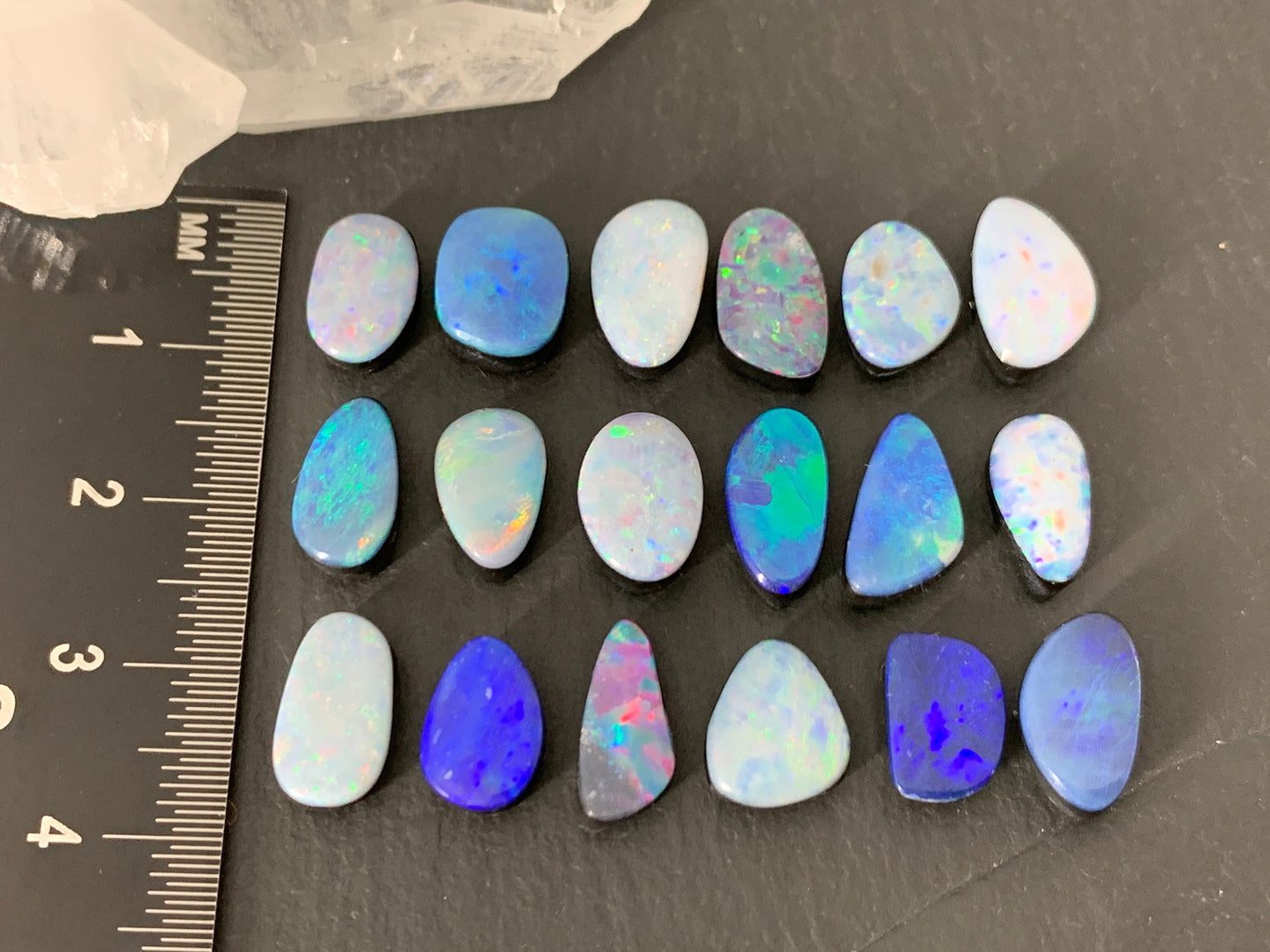 Australian Opal doublet 10-12mm long cabochon