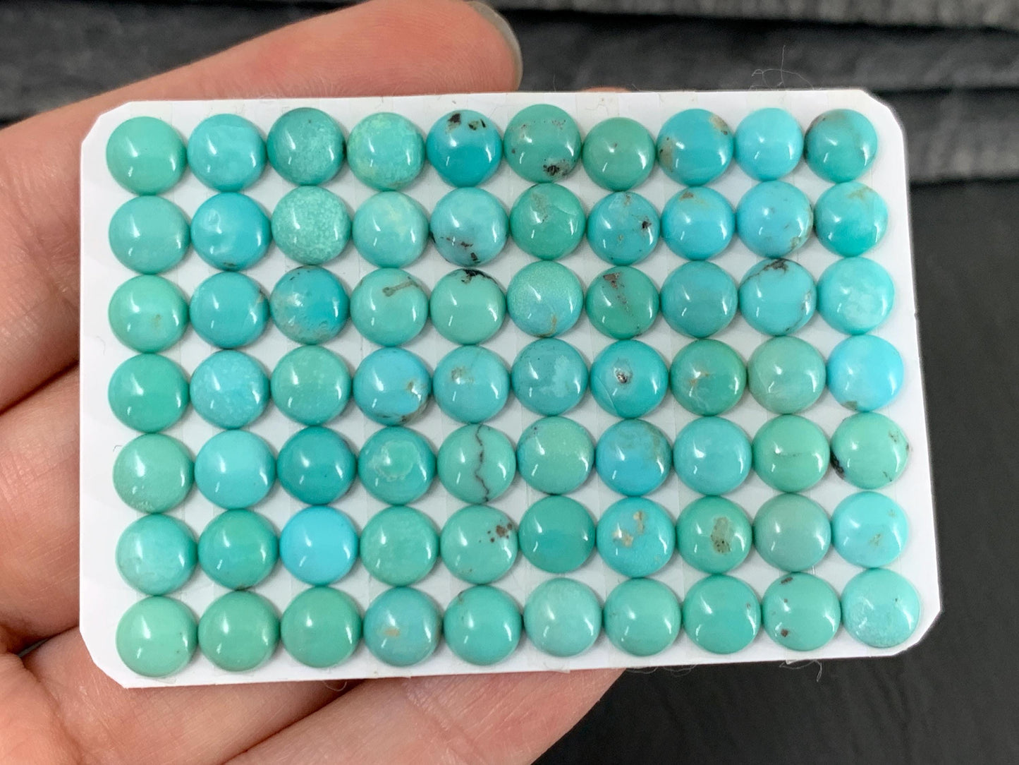 Turquoise round 6mm cabochon - Calibrated cabochons
