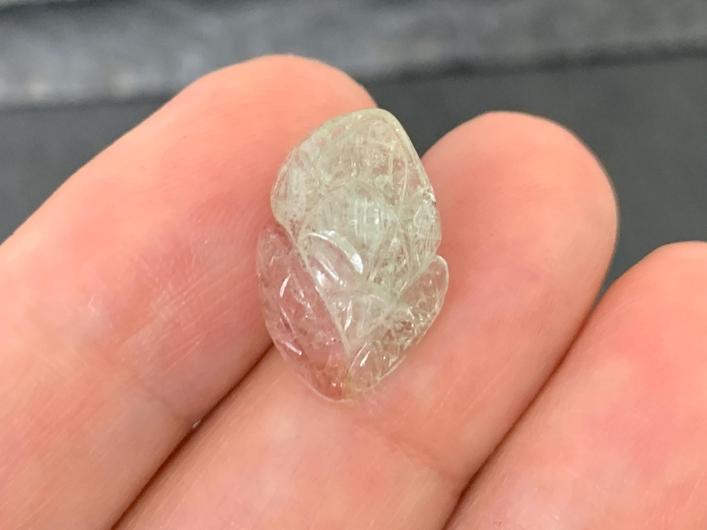 Carved Tourmaline 11x17x6mm cabochon