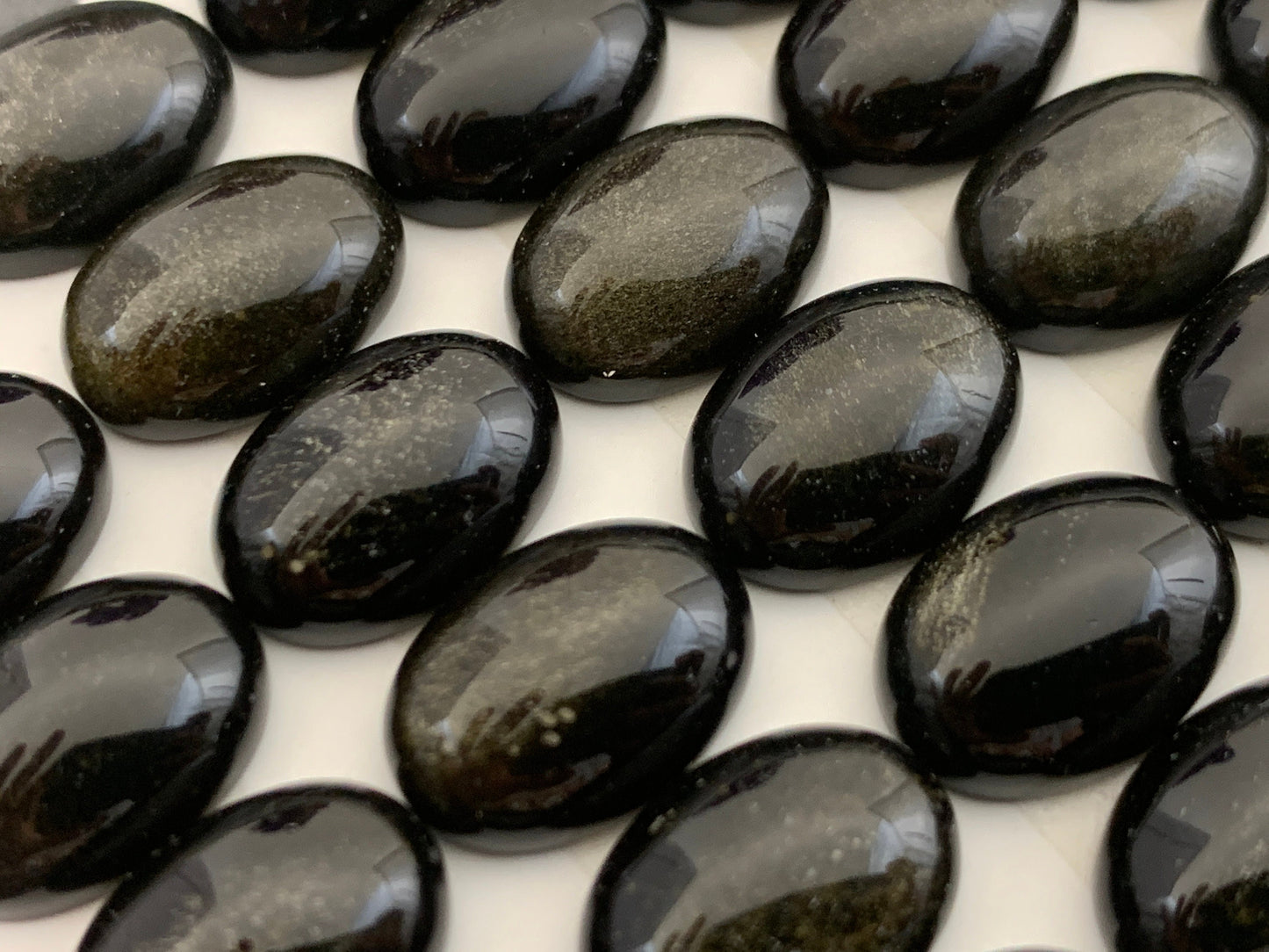 Gold Obsidian Cabochon Oval 10x14mm - Natural Polished Gemstone for Rings