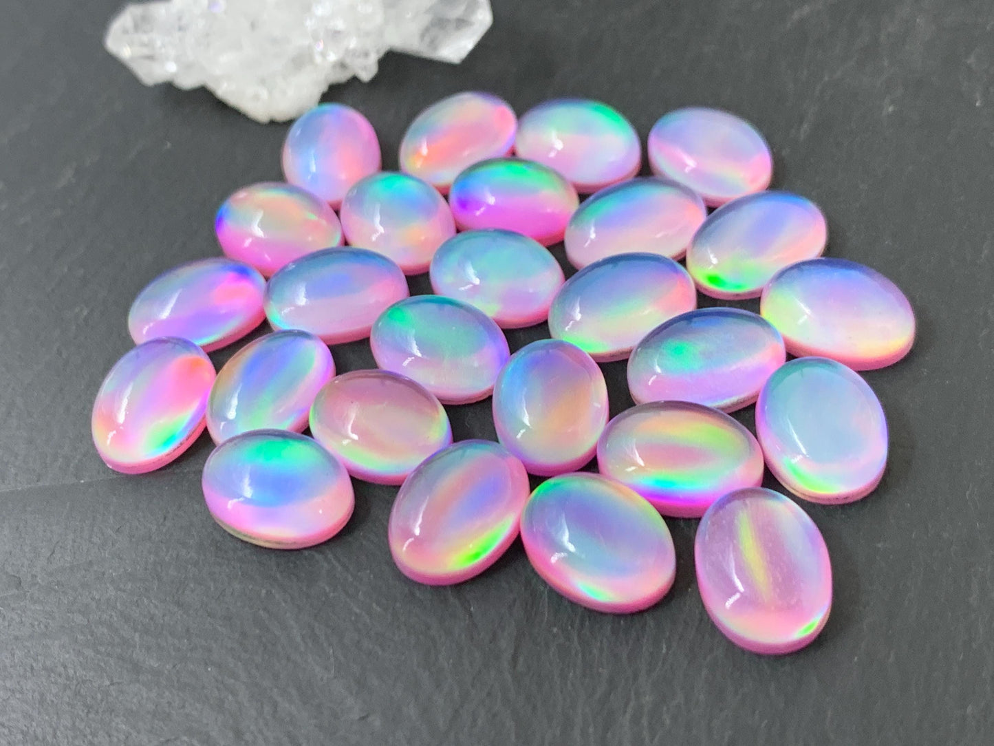 Aurora Opal oval 10x14mm cabochons - Doublet cabochons