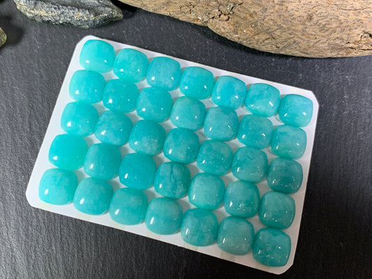 Amazonite square 10mm cabochon - Calibrated cabochons