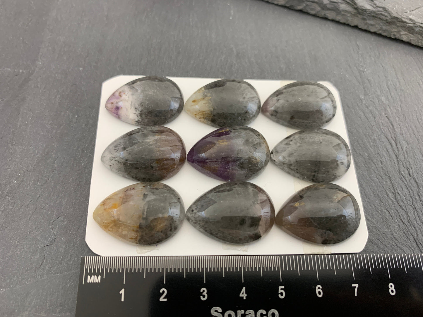 Super 7 pear 18x25mm cabochon - Calibrated cabochons
