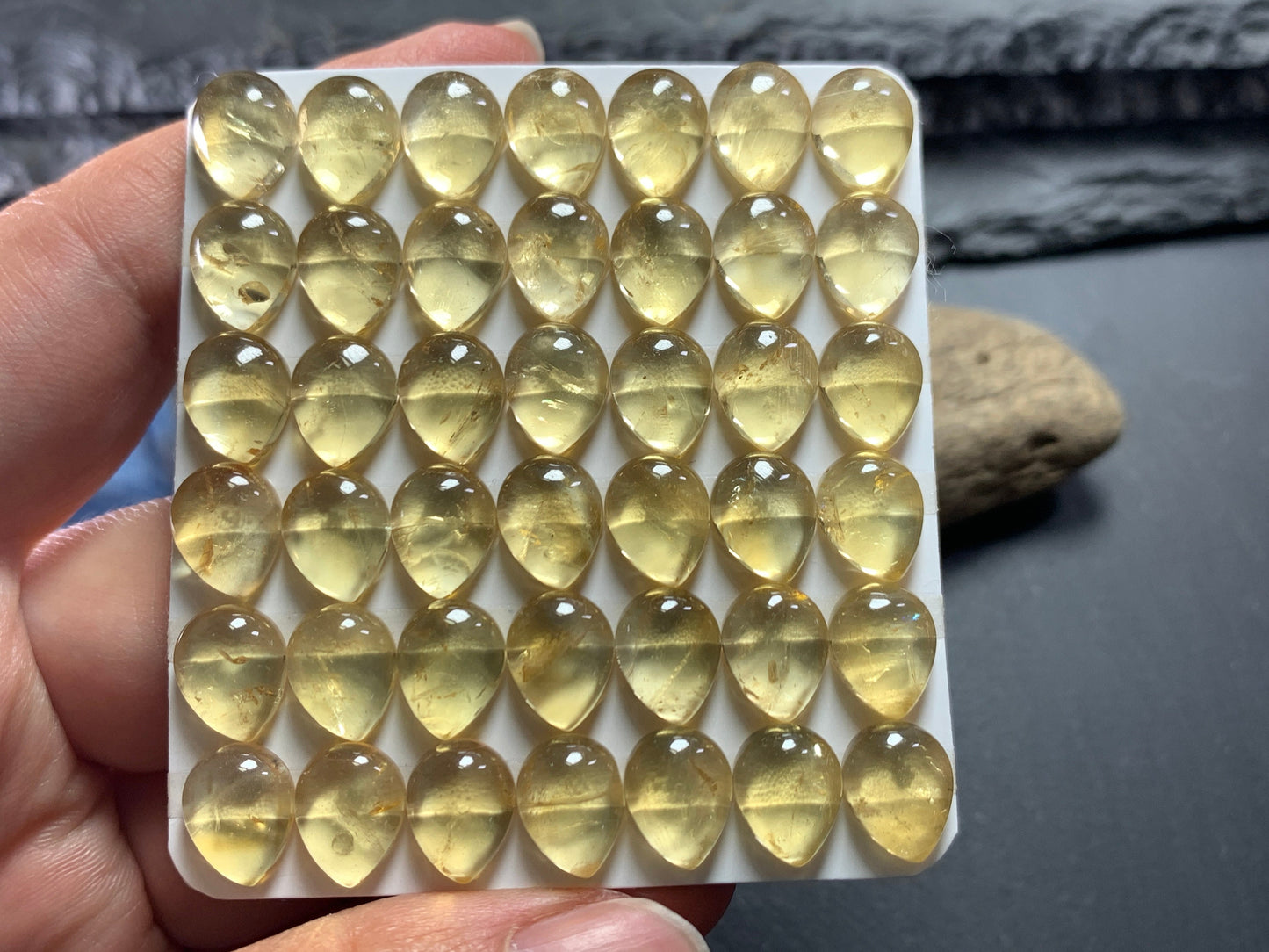 Citrine pear 8x10mm cabochon - Calibrated cabochons