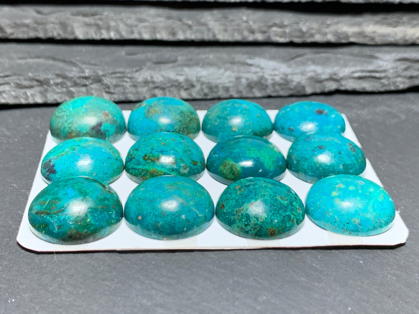 Chrysocolla round 18mm cabochon - Calibrated cabochons