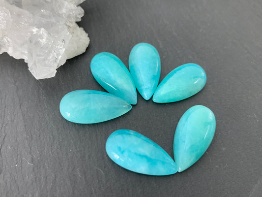 Amazonite pear 10x20mm cabochon - Calibrated cabochons