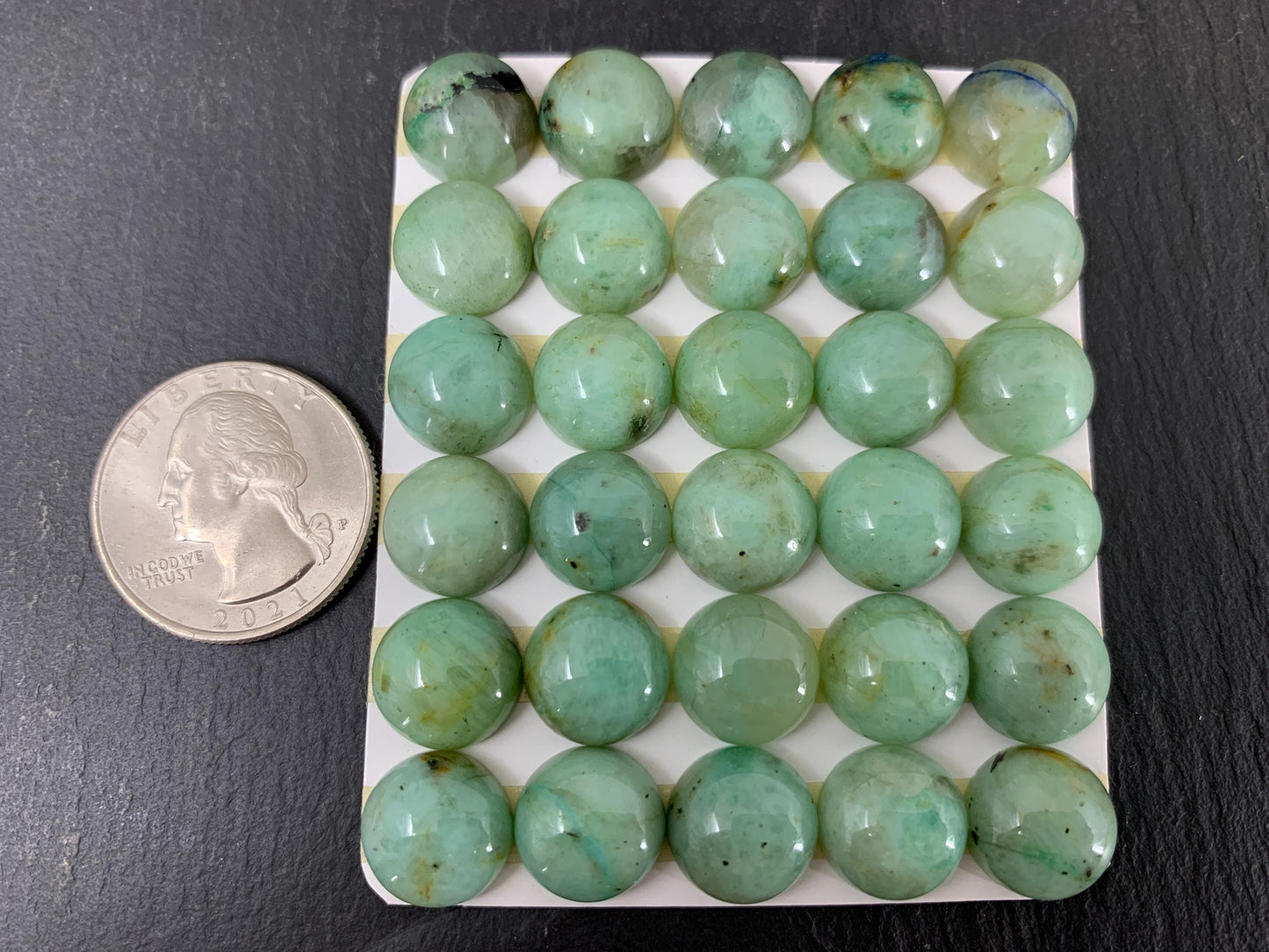 Chrysocolla round 12mm cabochon - Calibrated cabochons