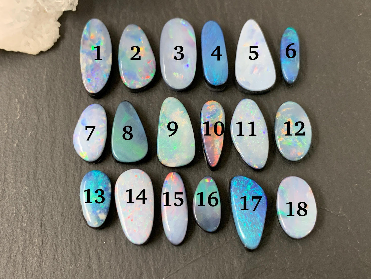 Australian Opal doublet 11-16mm long cabochon