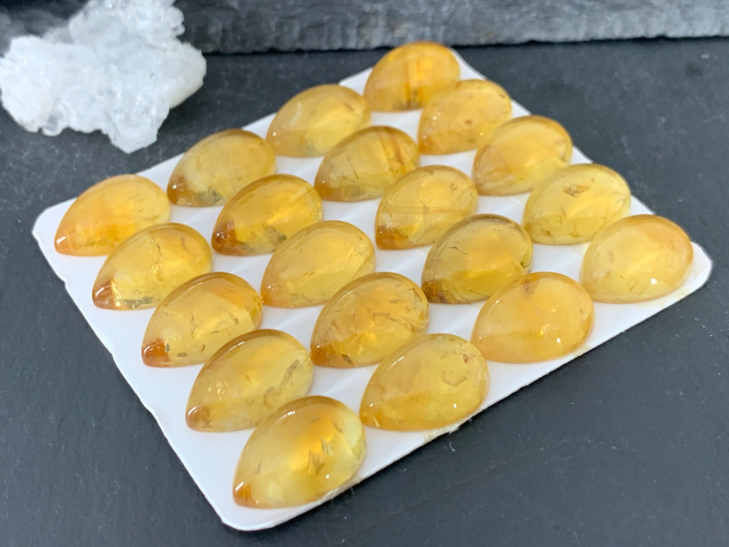 Citrine pear 13x18mm cabochon - Calibrated cabochons