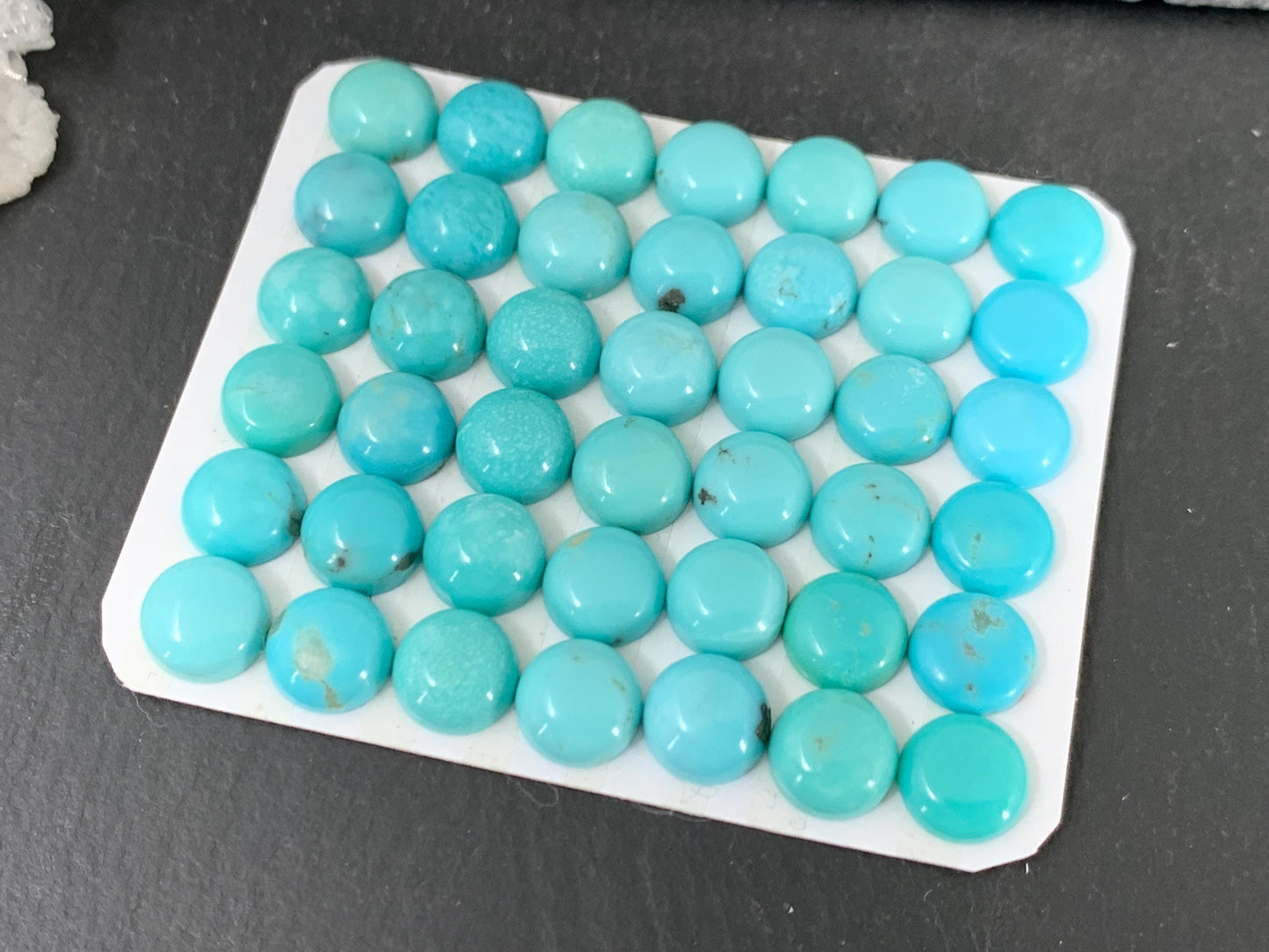 Turquoise round 8mm cabochon - Calibrated cabochons