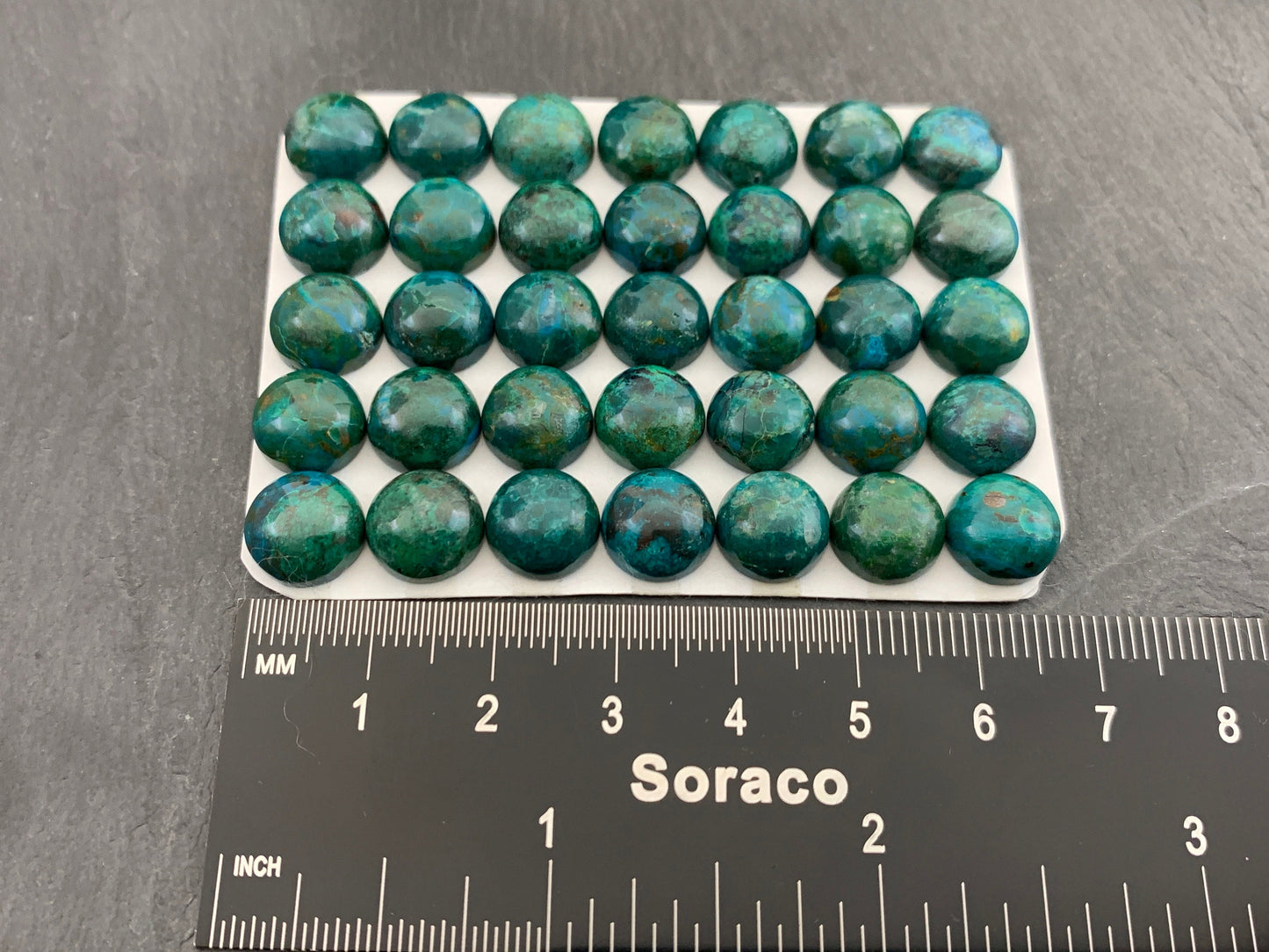 Chrysocolla round 10mm cabochon - Calibrated cabochons