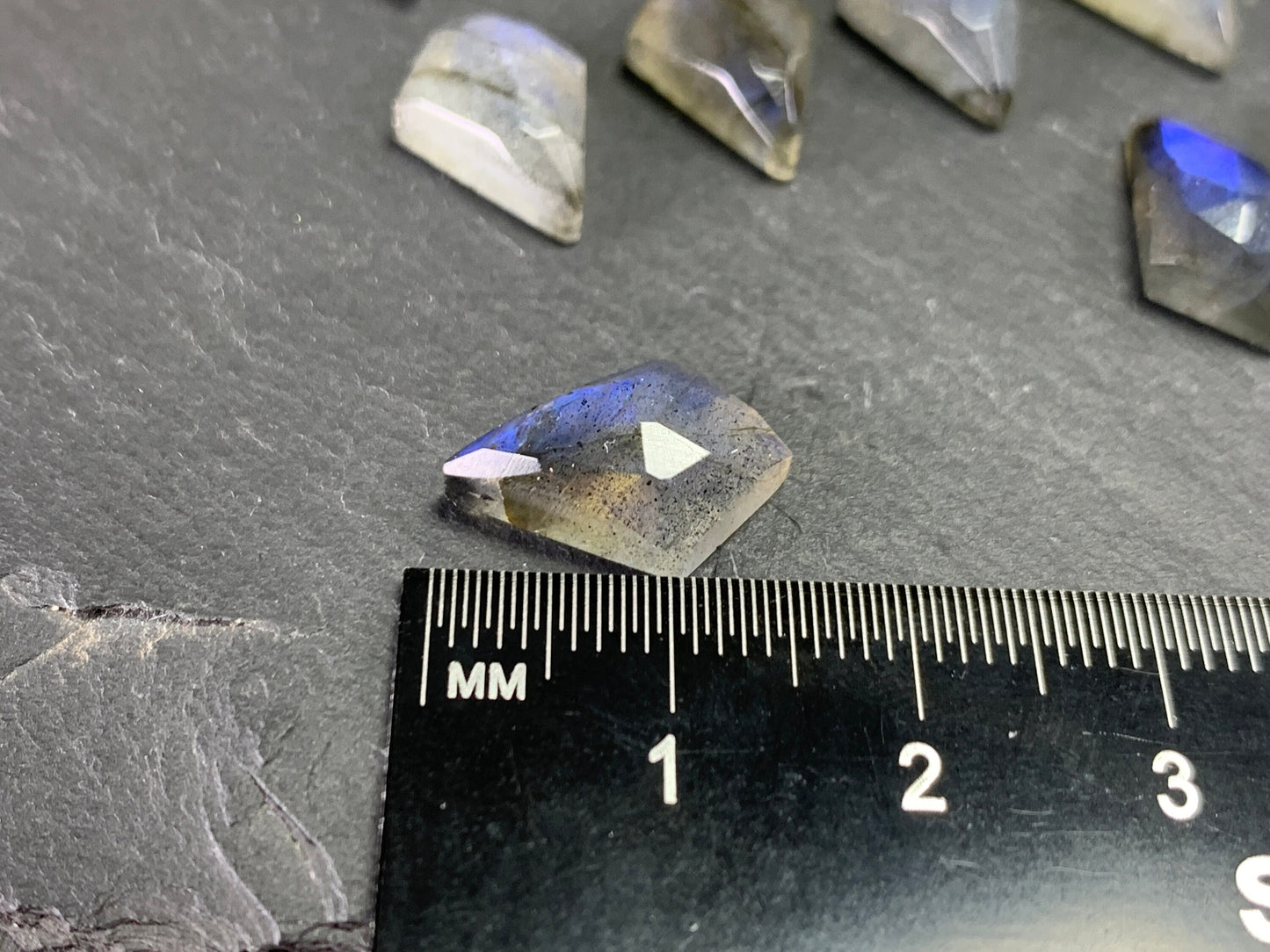 Faceted Labradorite 10x15mm cabochon