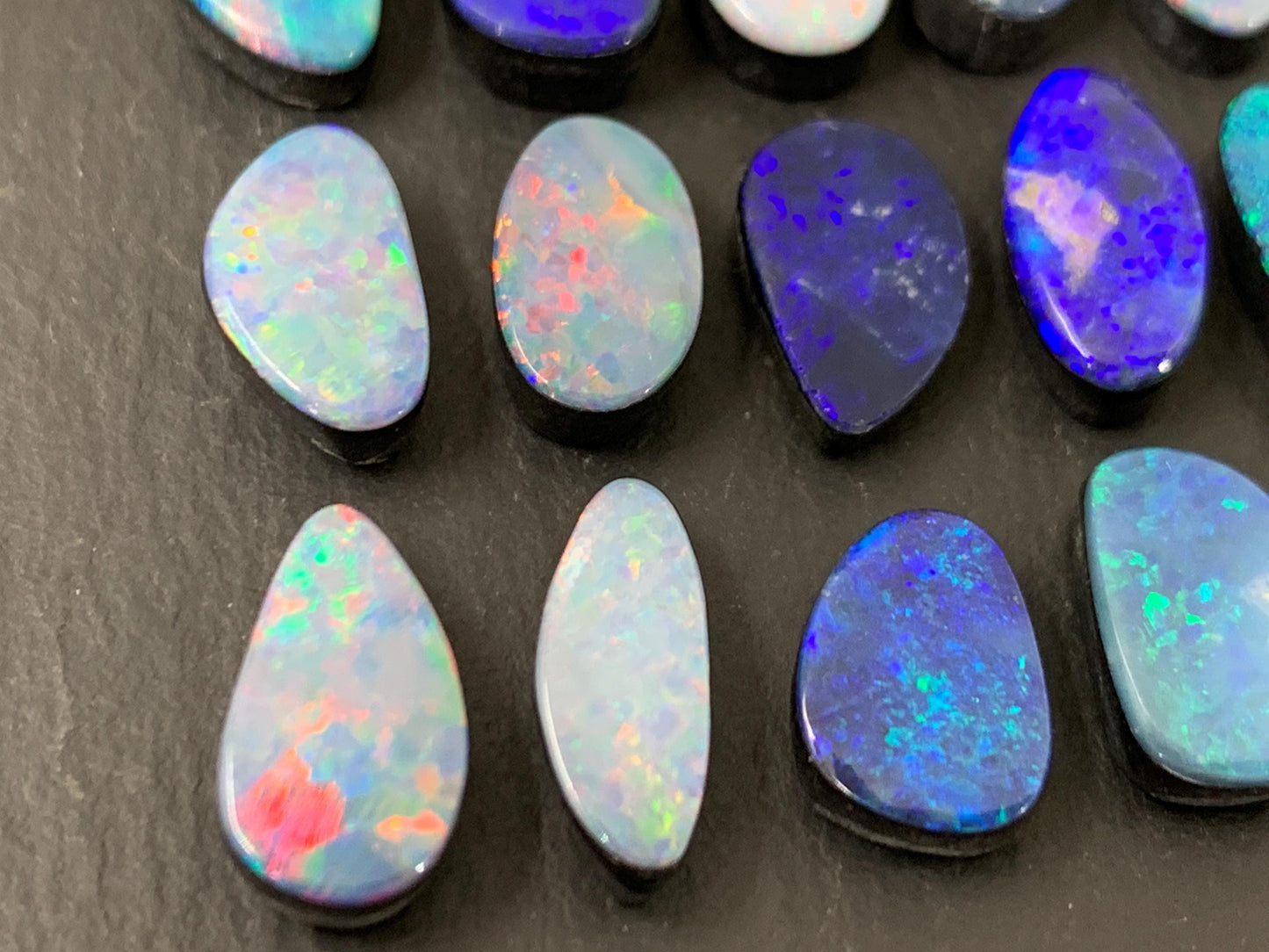 Australian Opal doublet 11-13mm long cabochon