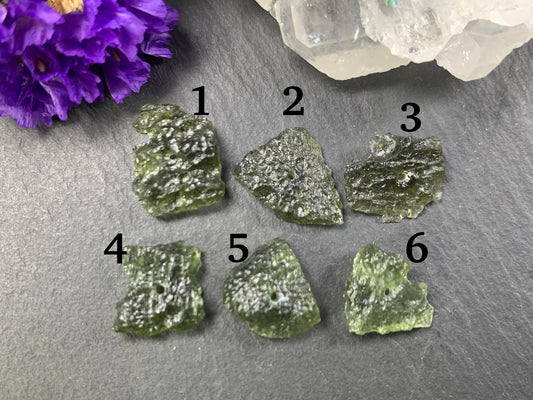 Raw Moldavite beads 12-16mm long - buy by piece