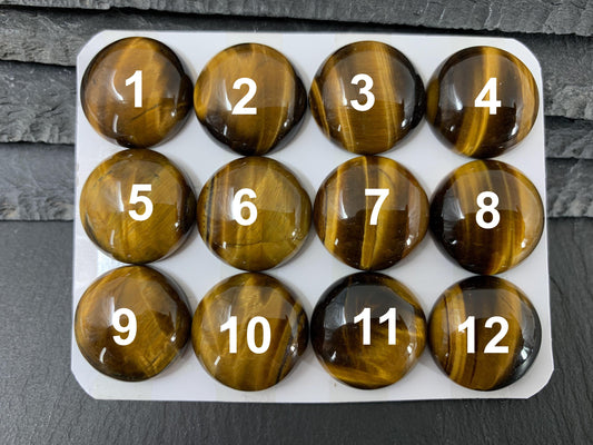 Tiger Eye round 20mm cabochon - Calibrated cabochons