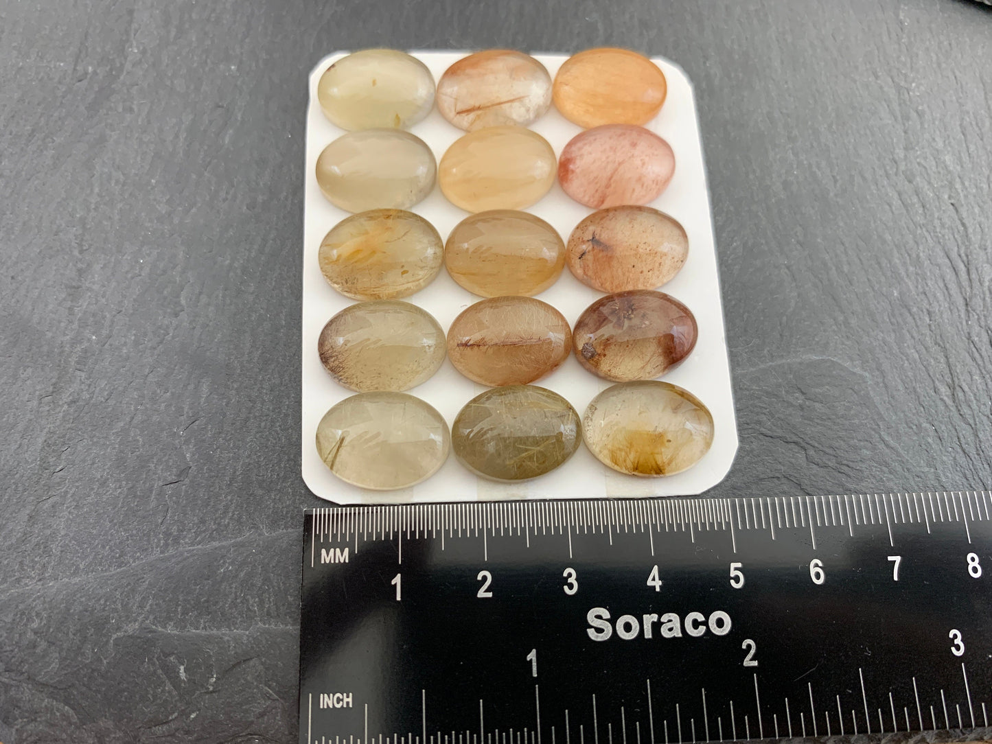 Rutilated Quartz oval 12x16mm cabochon - Calibrated cabochons