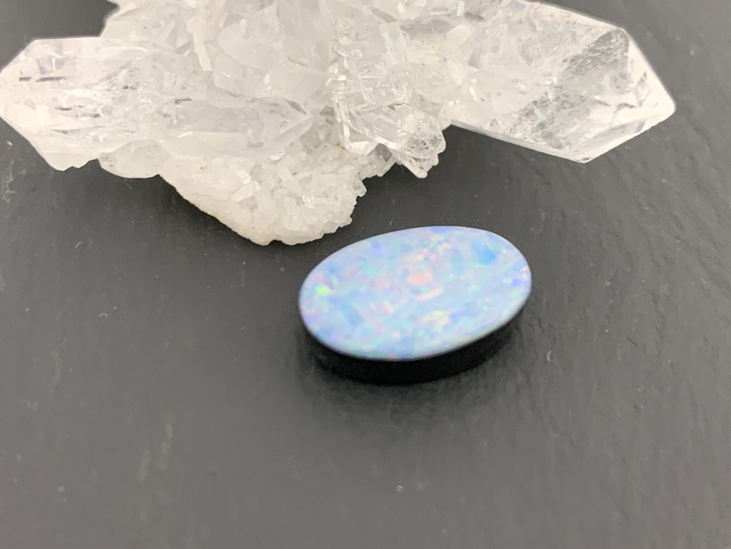 Australian Opal doublet 9x14x4.5mm cabochon