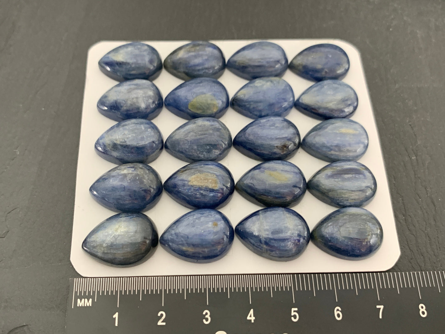 Kyanite pear 13x18mm cabochon - Calibrated Cabochons