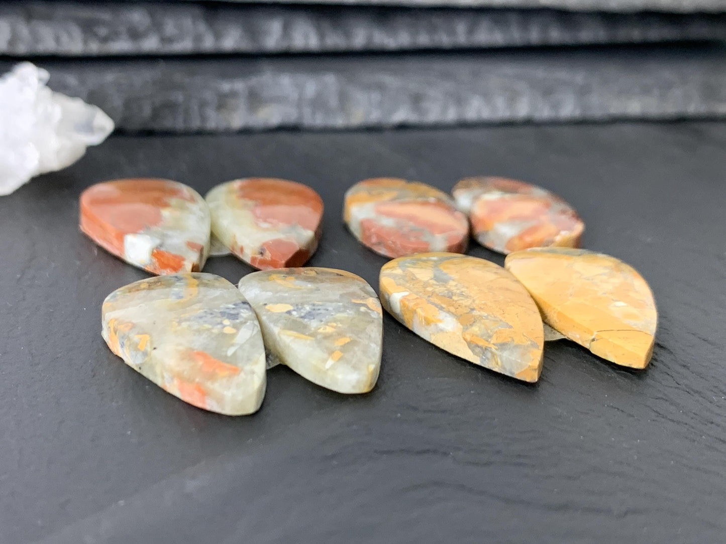 Maligano Jasper cabochon pair