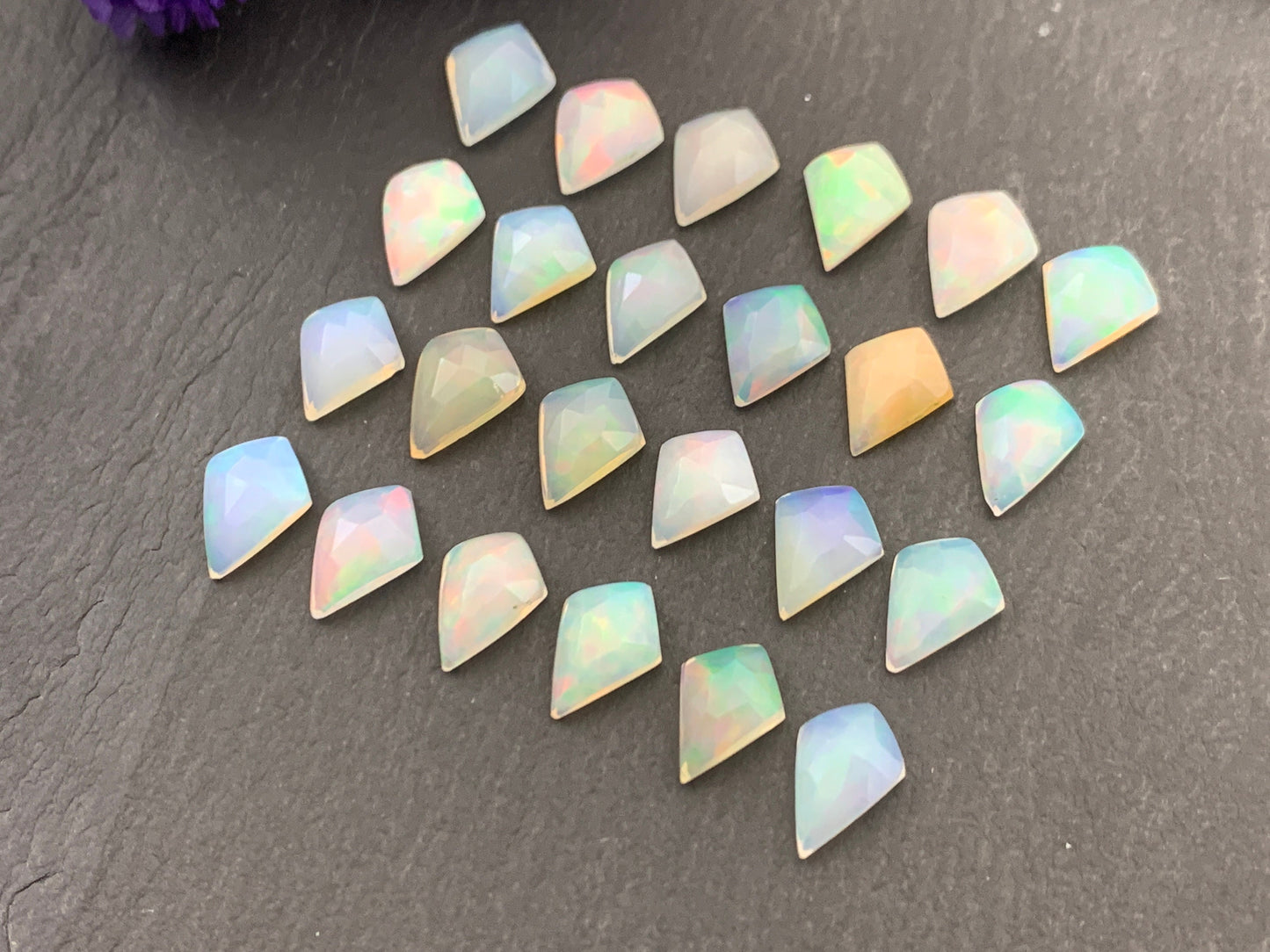 Faceted Opal kite 10mm long cabochon