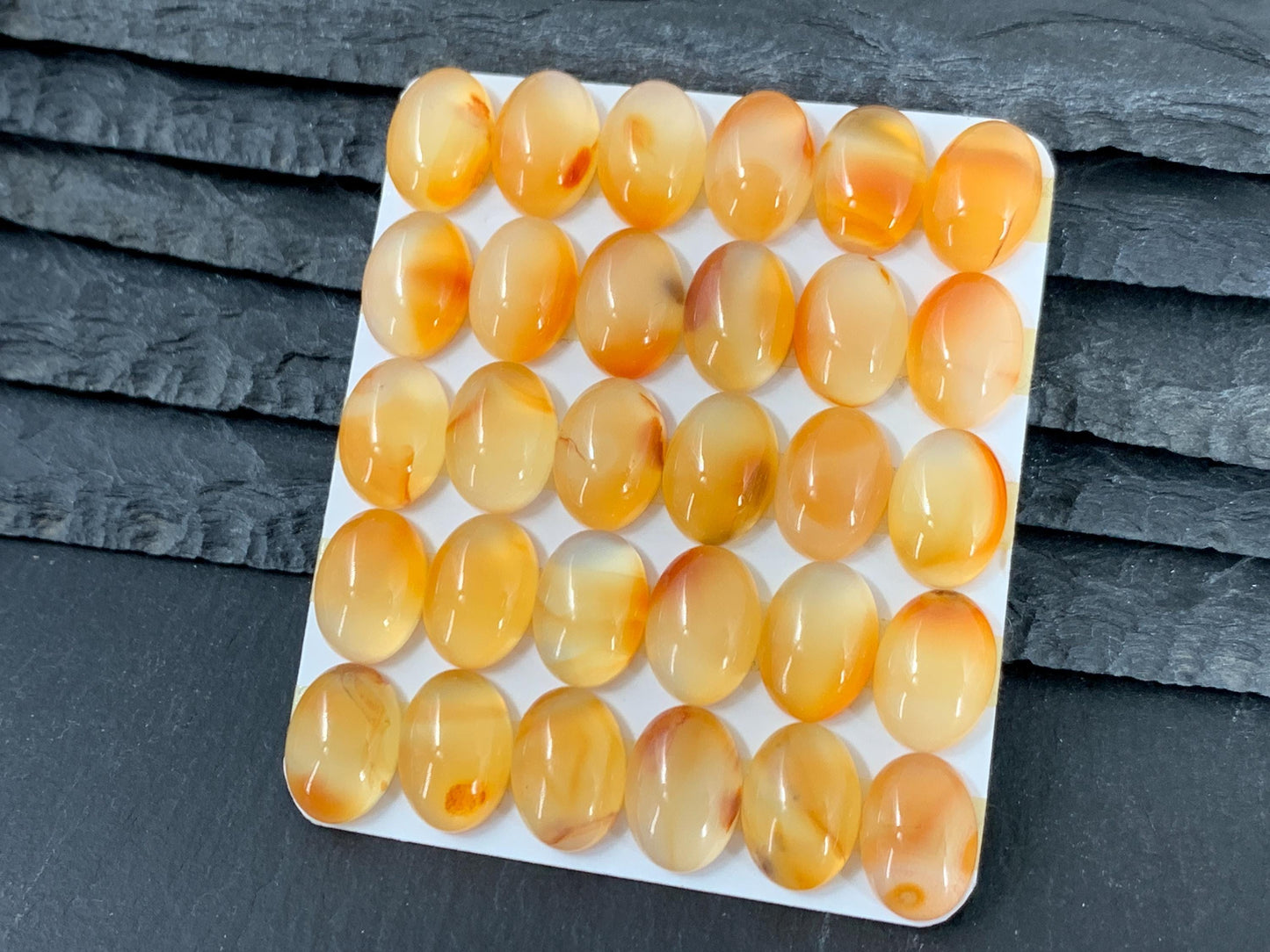 Carnelian Cabochon – Natural Orange Oval Gemstone 10x14mm Calibrated Stone