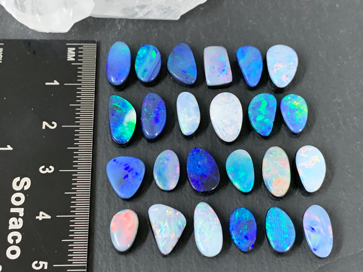 Australian Opal doublet 13-16mm long cabochon