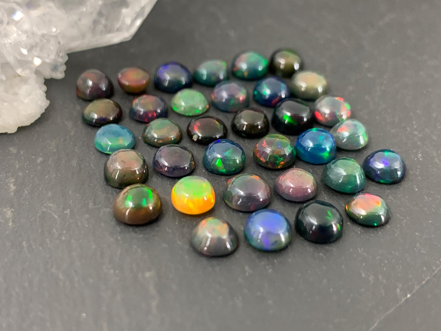 Ethiopian Black Opal Round 5mm Cabochon