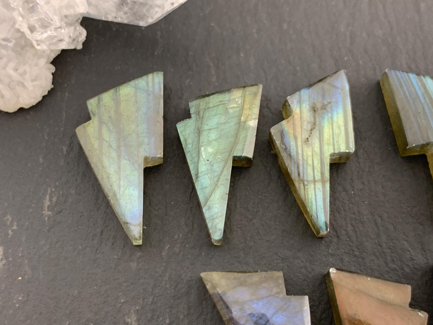 Labradorite lightning bolt 12x19mm cabochon