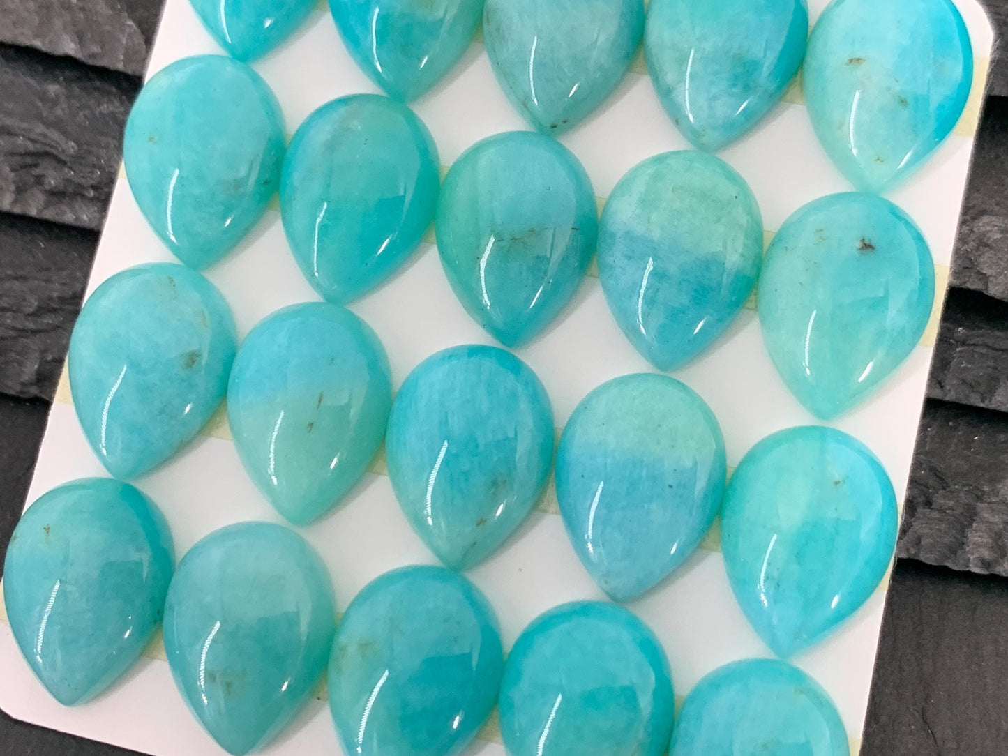 Amazonite pear 12x16mm cabochon - Calibrated cabochons
