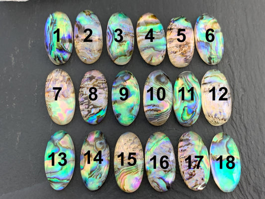 Faceted Abalone Crystal Doublet Oval Cabochon 10x20mm