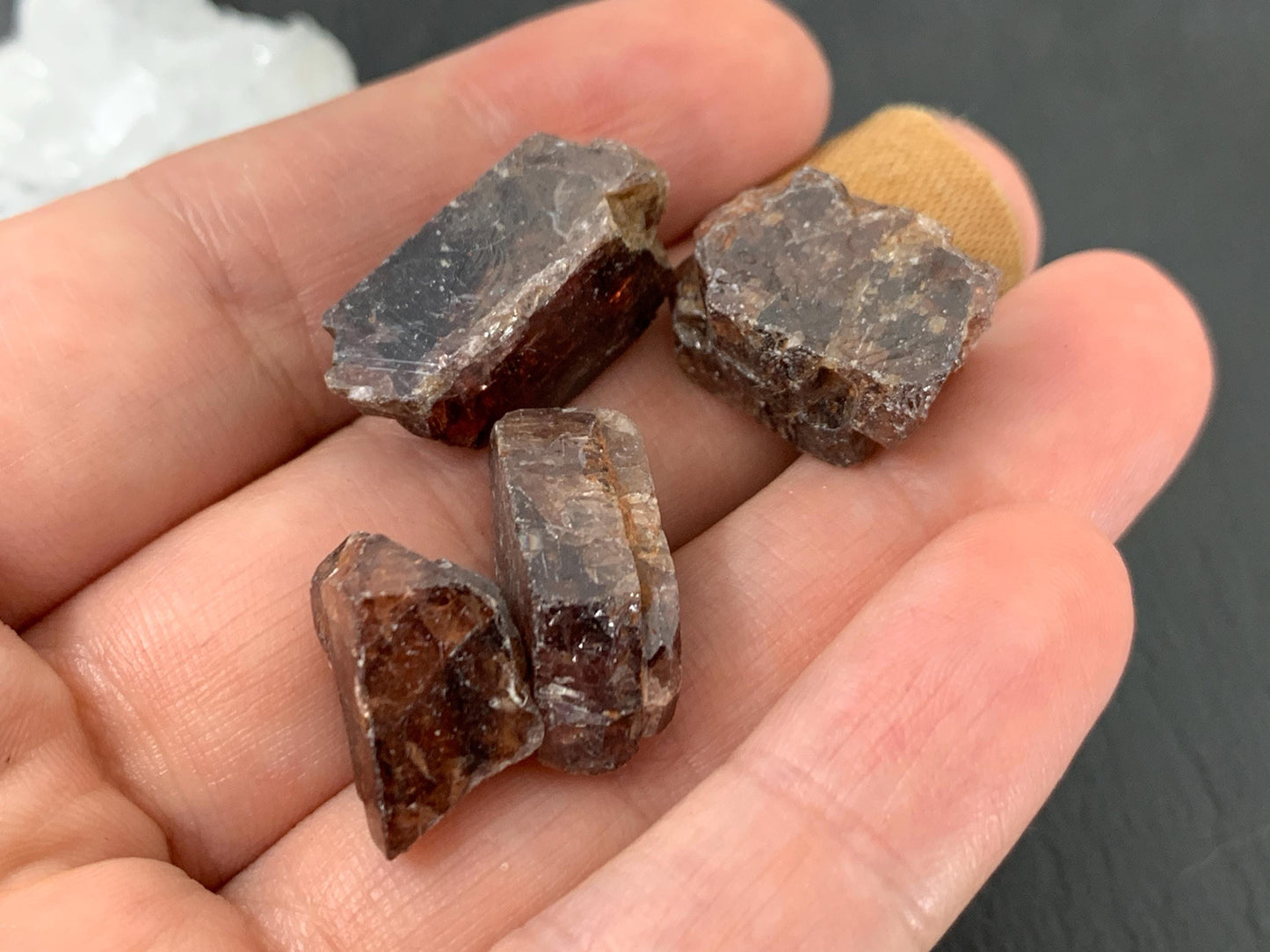 Raw Zircon 12-21mm long from Tanzania - lot of 4 pieces - not drilled gemstone