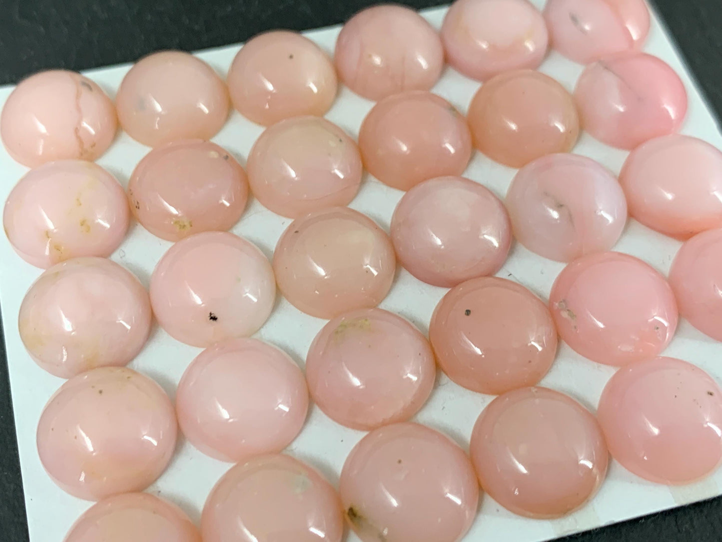 Pink Opal Cabochon - 12mm Round Calibrated Gemstone Jewelry Making Supplies