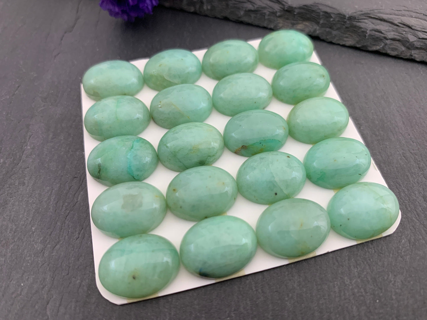 Chrysocolla Quartz oval 12x16mm cabochon - Calibrated cabochons