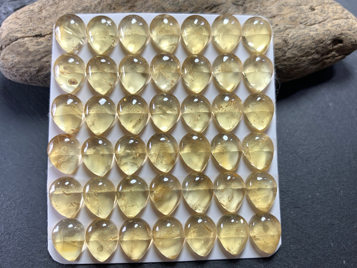 Citrine pear 8x10mm cabochon - Calibrated cabochons
