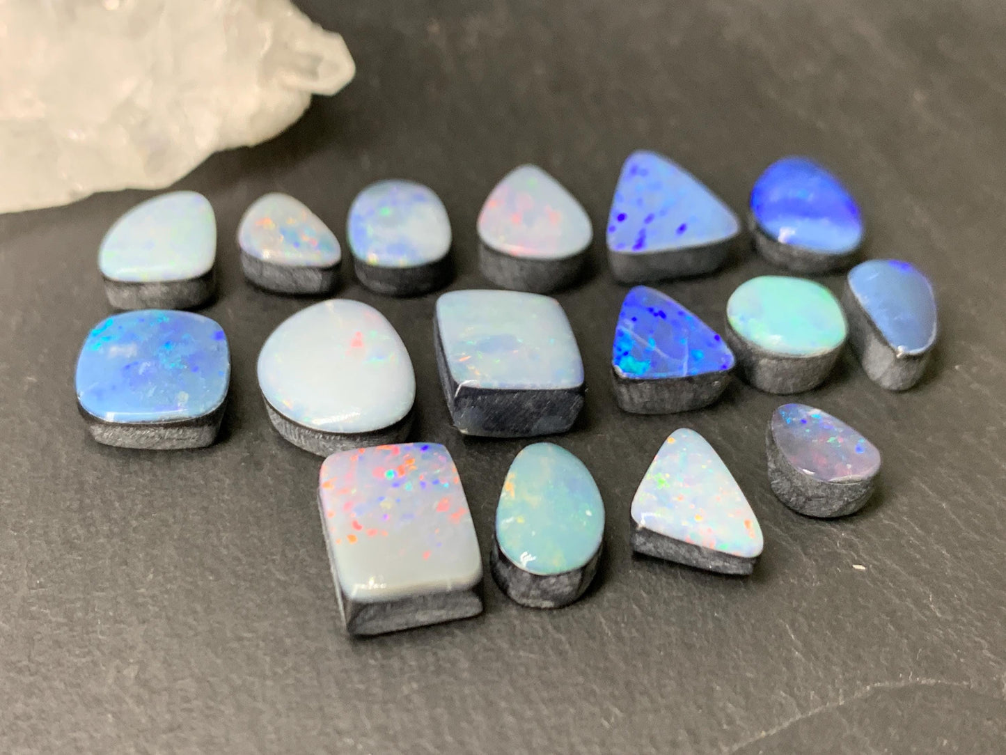 Australian Opal doublet 8-12mm long cabochon
