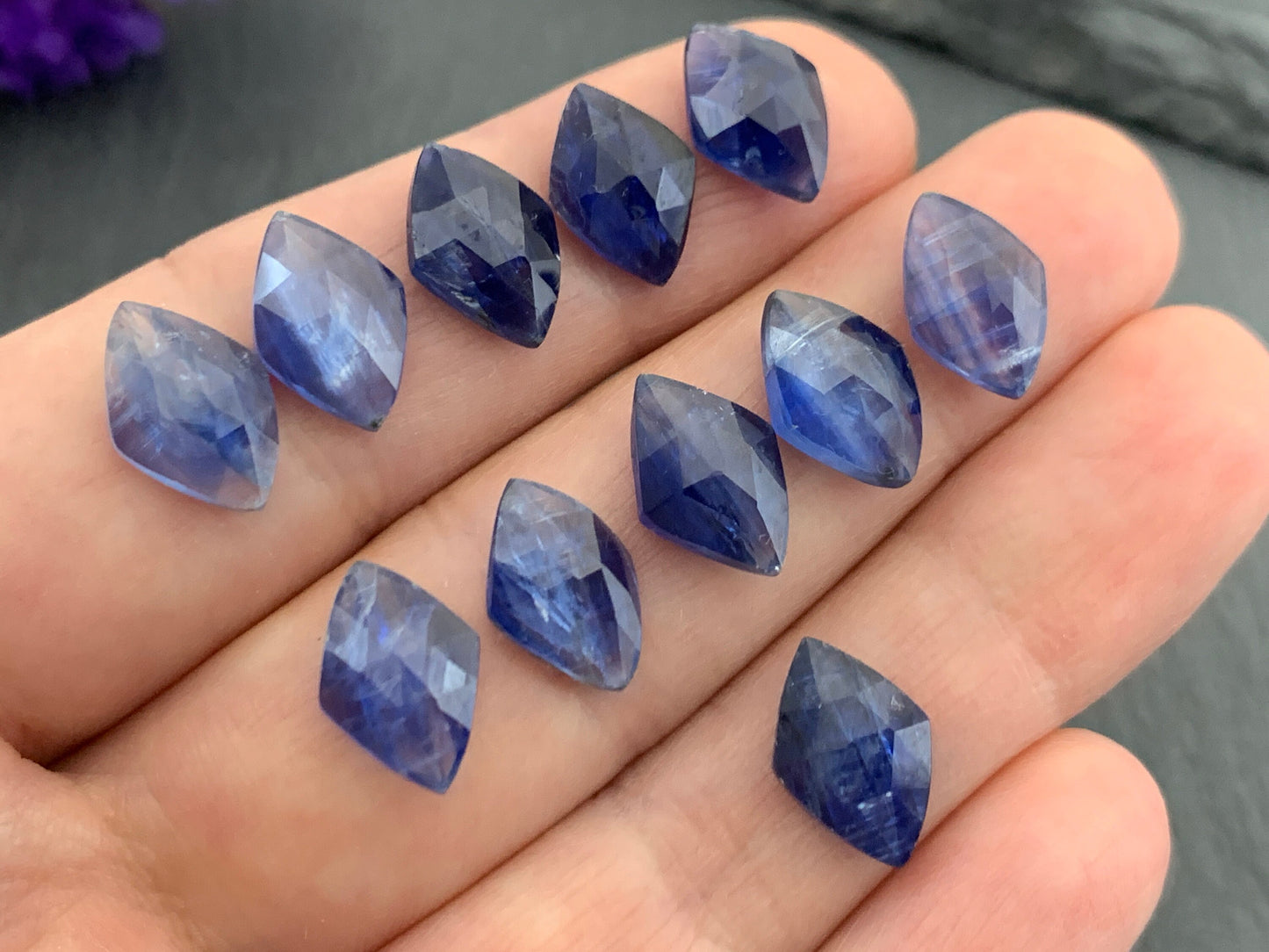 Faceted Kyanite 8x12mm Cabochon | Natural Kyanite
