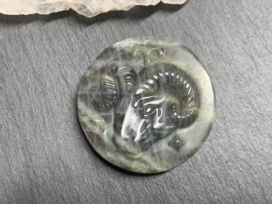 Aries Purple Labradorite Zodiac Signs - Zodiac Constellations Carving