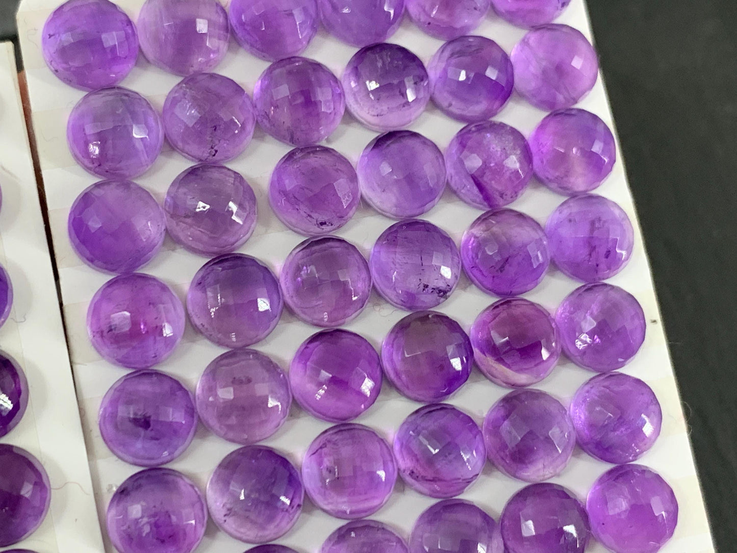 Faceted Amethyst round 8mm cabochon - Calibrated cabochons