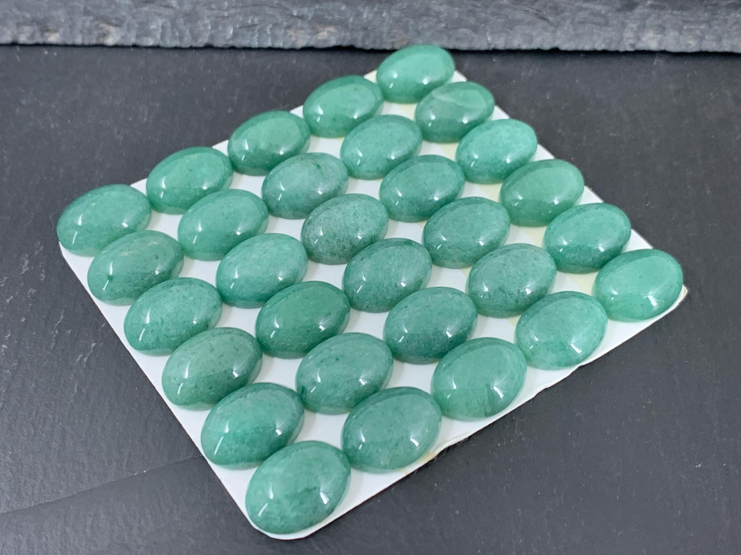 Green Aventurine Cabochon - 12x16mm Oval Calibrated Gemstone for Jewelry Making