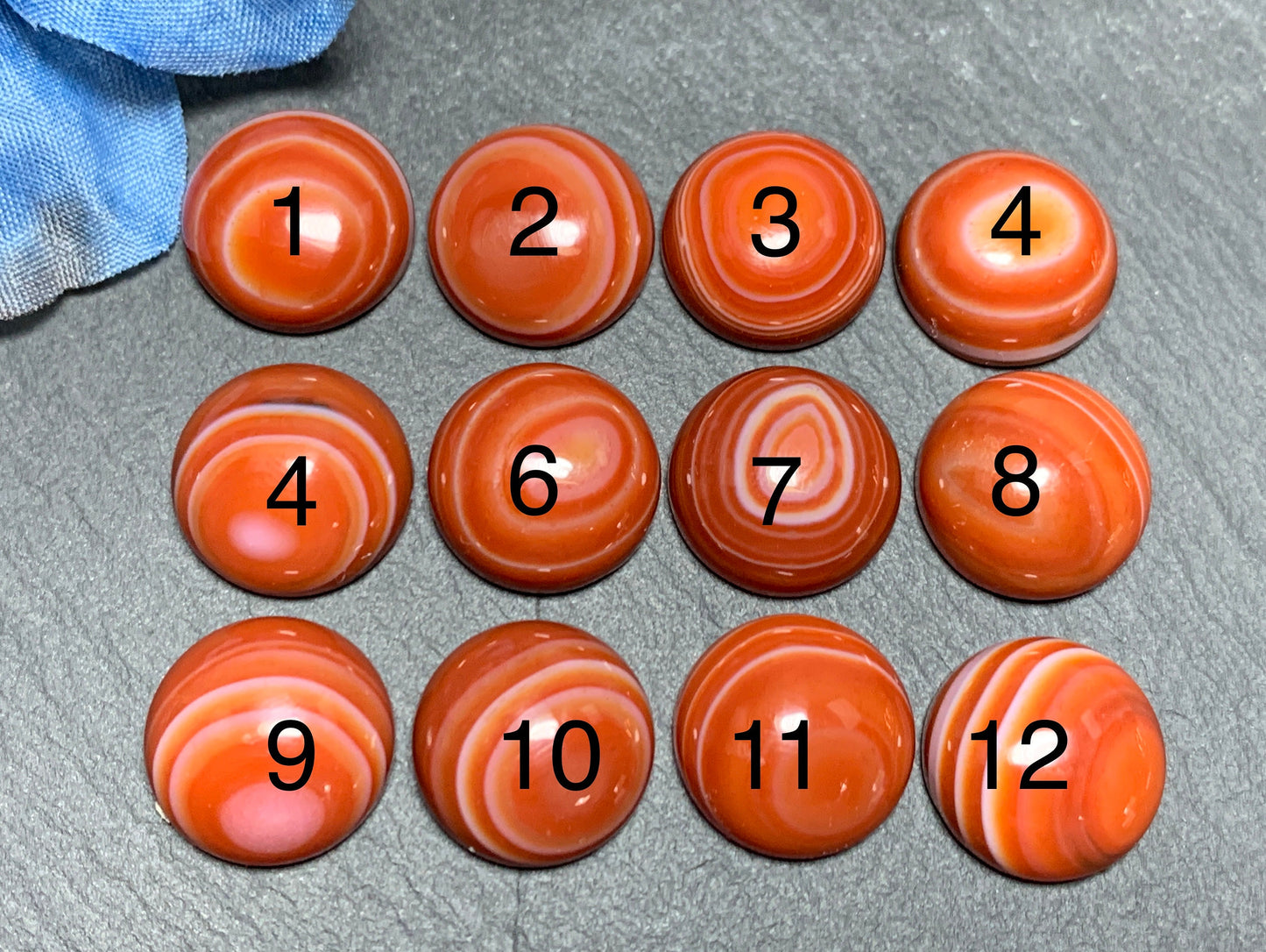 Red Agate round 15mm cabochon- Calibrated cabochons