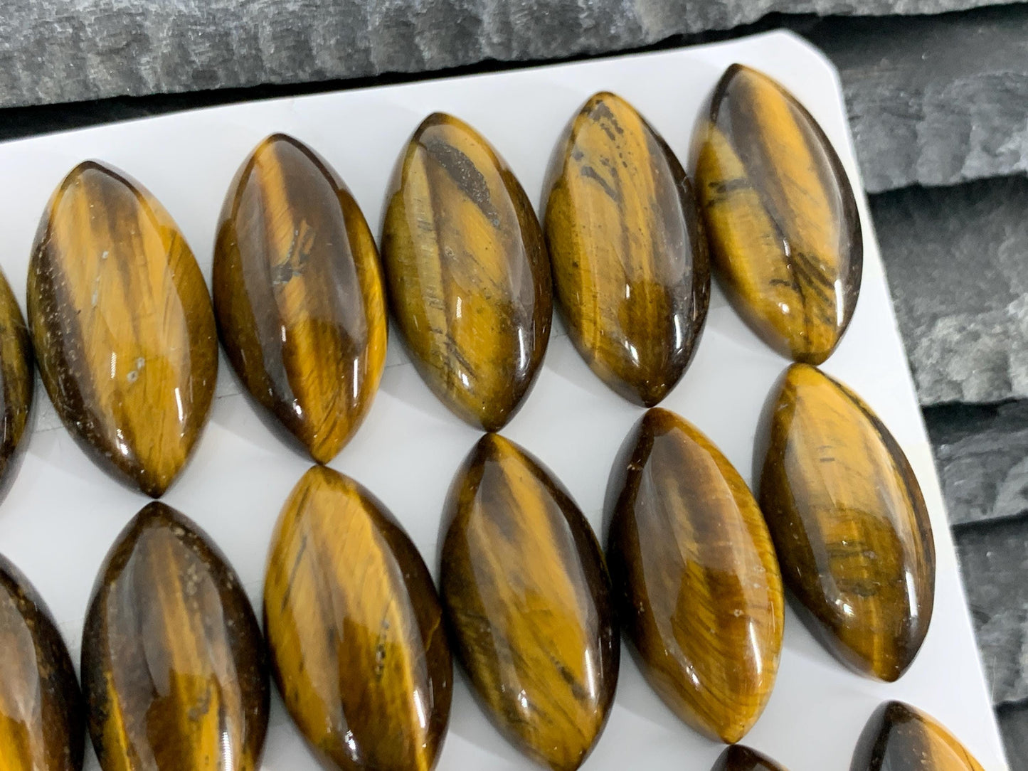Tiger Eye marquise 10x20mm cabochon