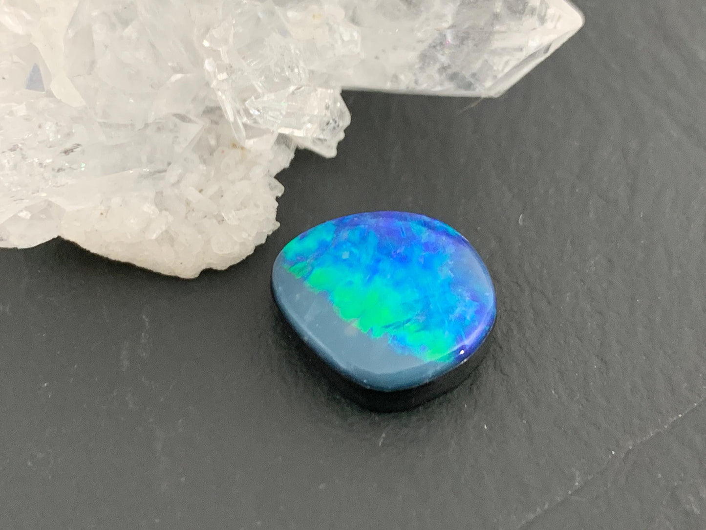 Australian Opal doublet 12x13x4mm cabochon