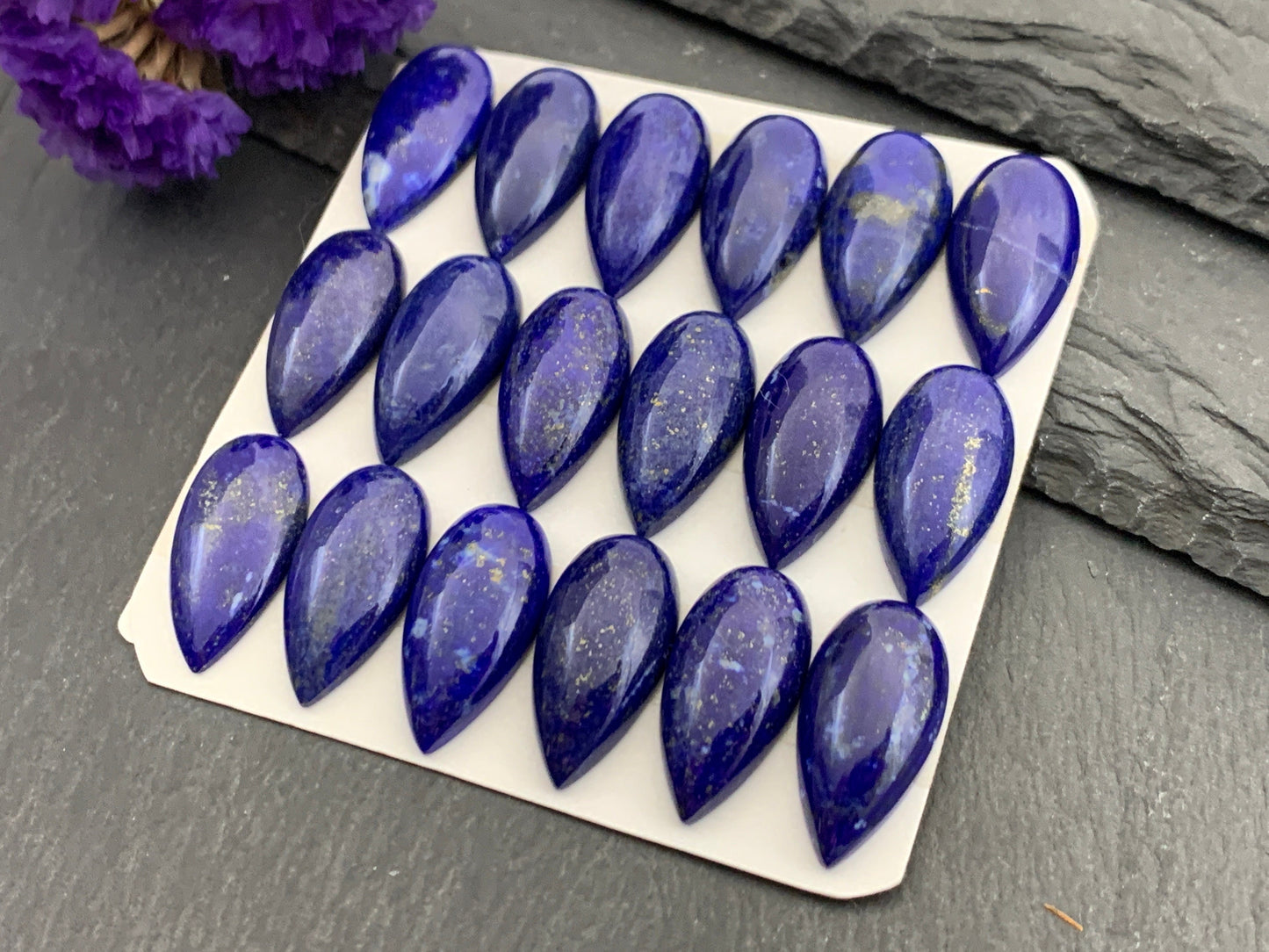 Lapis Lazuli pear 10x20mm cabochon - Calibrated cabochons