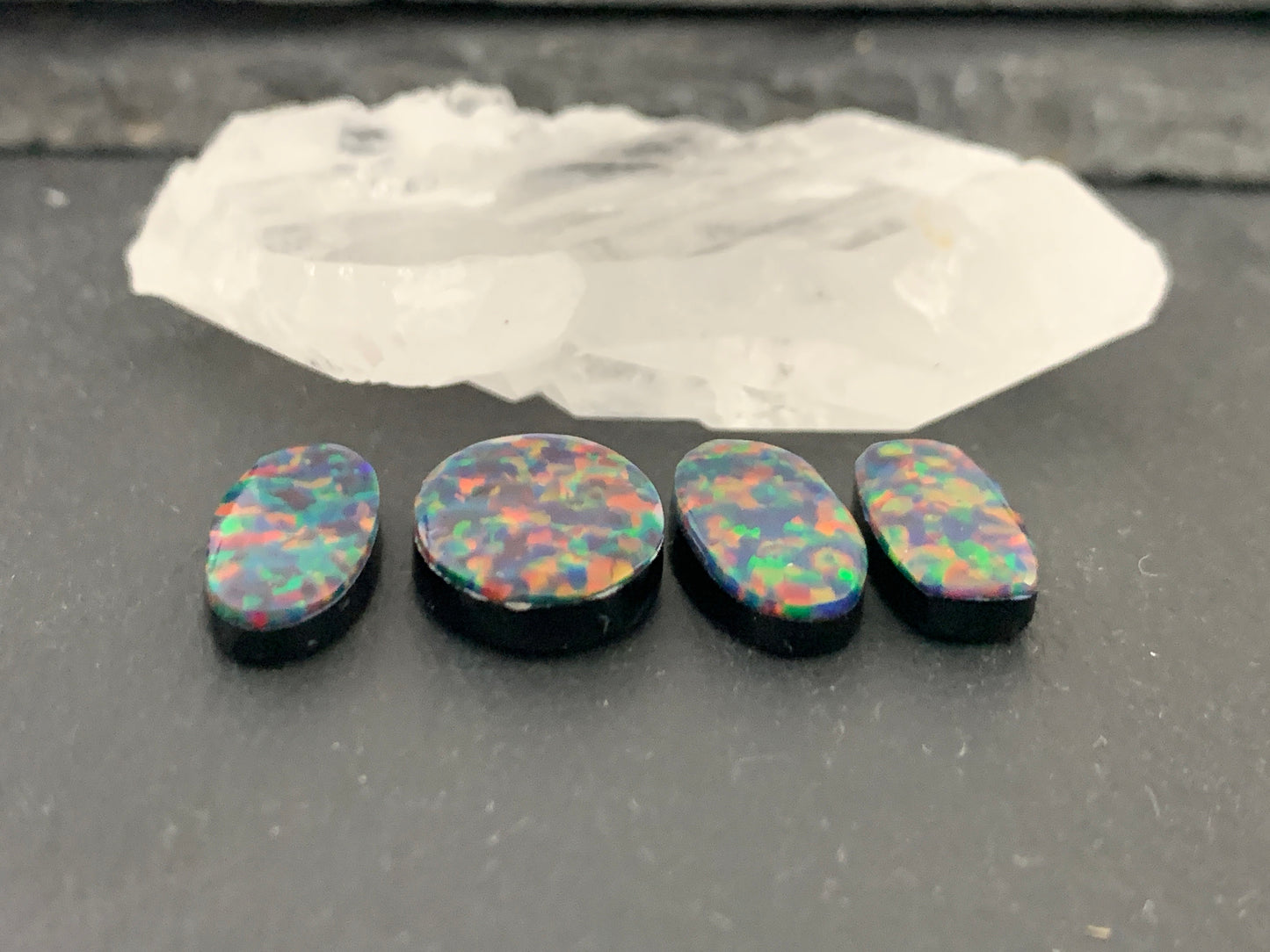 Aurora Opal oval 15-17mm long oval cabochon - Doublet cabochons