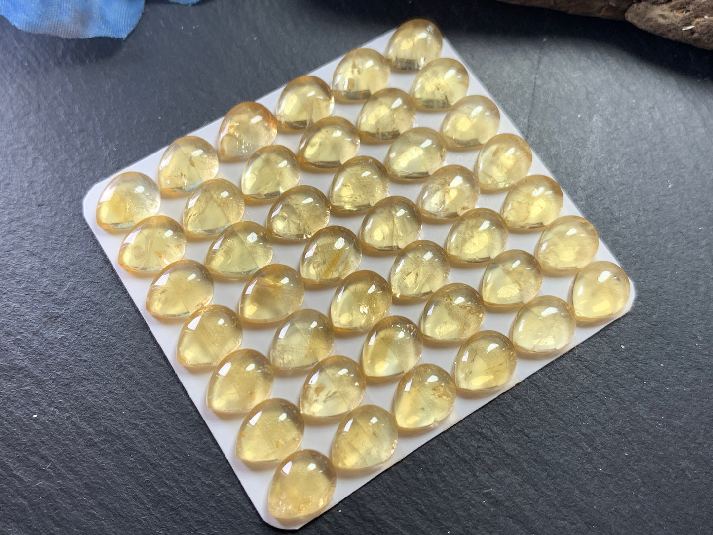 Citrine pear 8x10mm cabochon - Calibrated cabochons